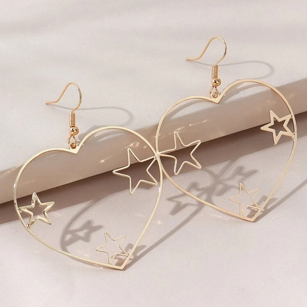 ✨3 FOR $28✨🆕Star Heart Design Drop Earrings